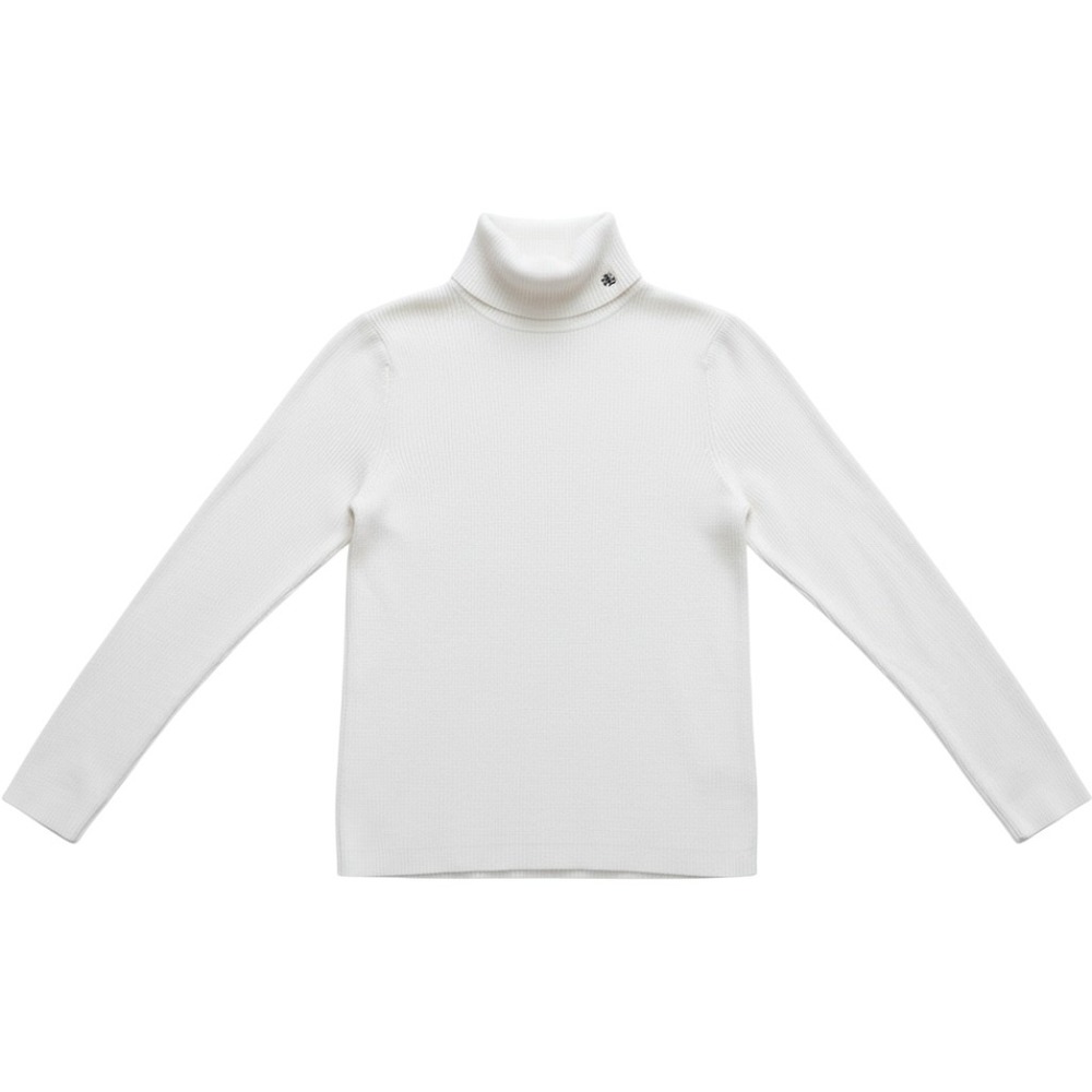 Lauren Ralph Lauren Turtleneck Women L Logo  White Ribbed Cotton Sweater Preppy